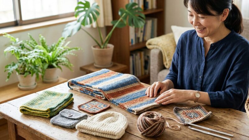 アフガン編みでできるものとは？初心者向け小物と道具を解説